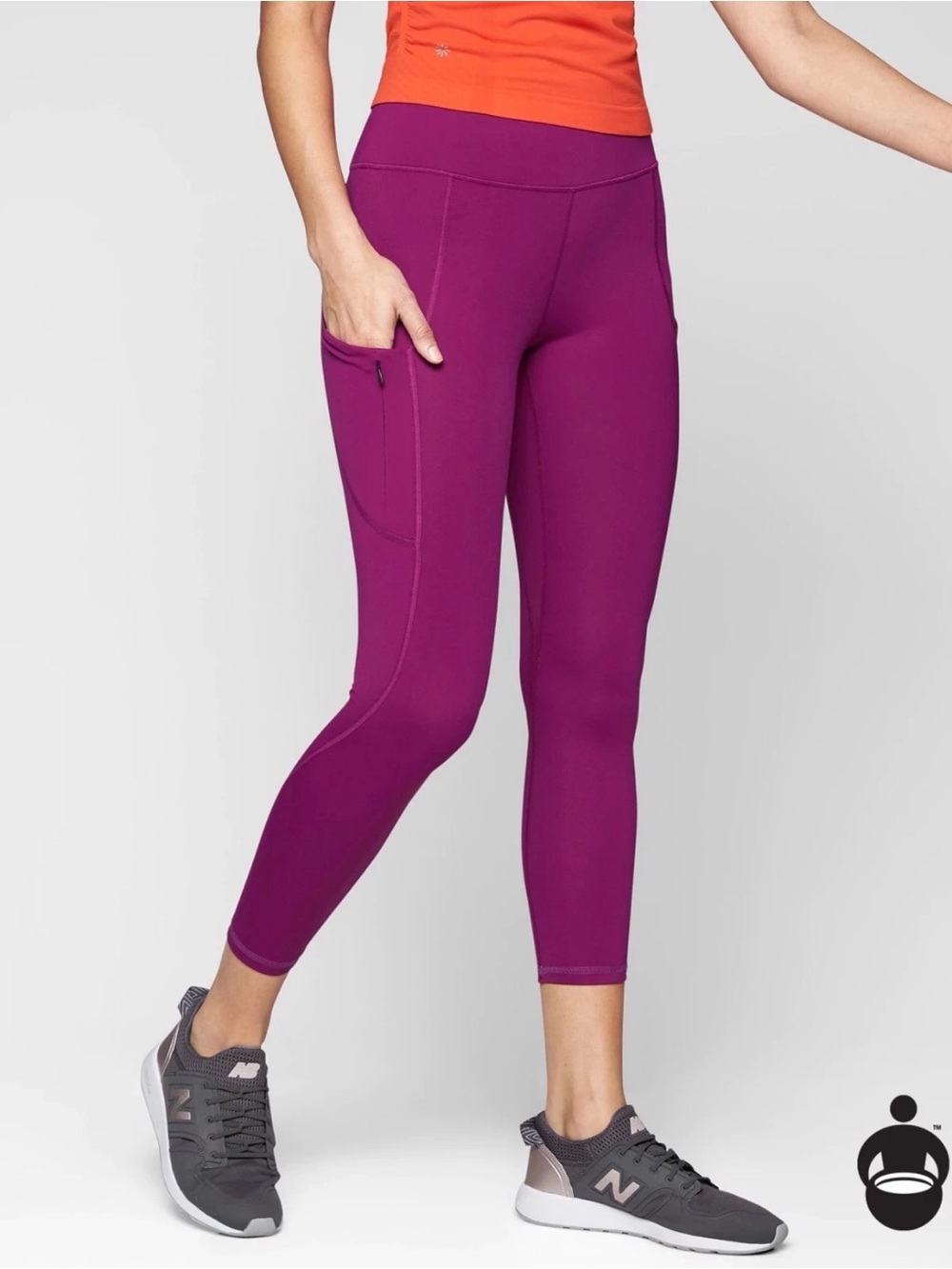 Athleta Salutation Stash High Rise Pocket Leggings Magenta XS